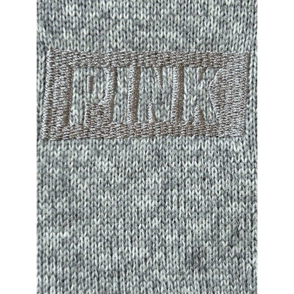 Victoria's Secret Sweatshirt S Jacket PINK Women's Grey 1/4 Zip Cropped Pullover - Picture 6 of 7